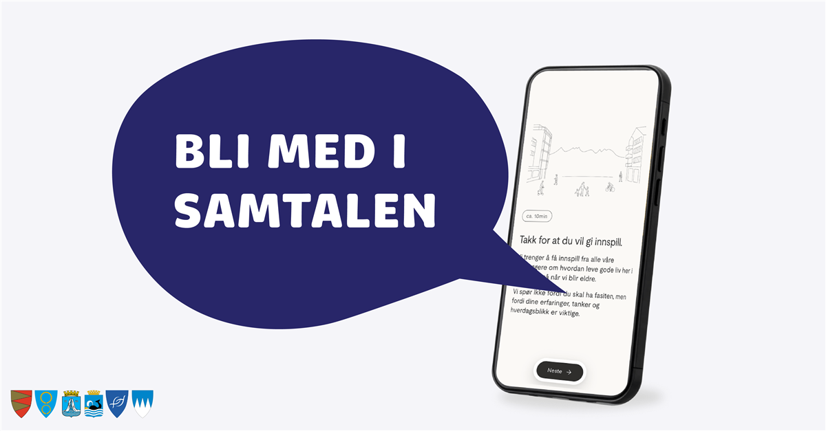Snakkeboble med "bli med i samtalen" kommer ut fra en mobil. Illustrasjon. - Klikk for stort bilde